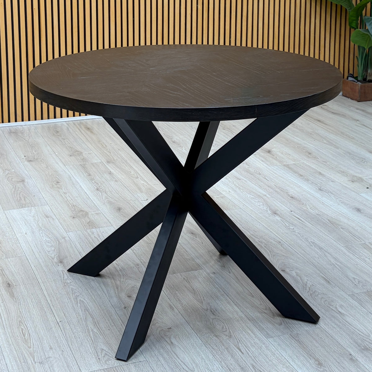 ‘Nate’ Smoked Oak Solid Oak Round Dining Table