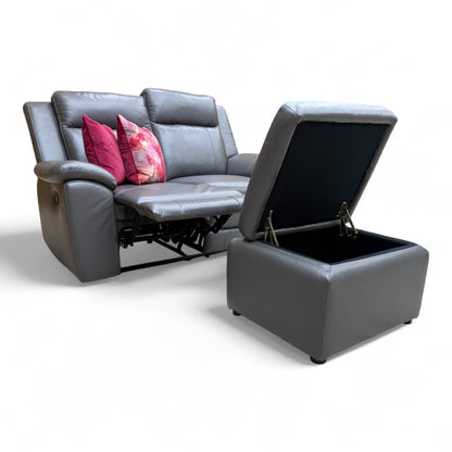 Image showing the sofa in a partial recline position, illustrating the comfort and support of the footrest.