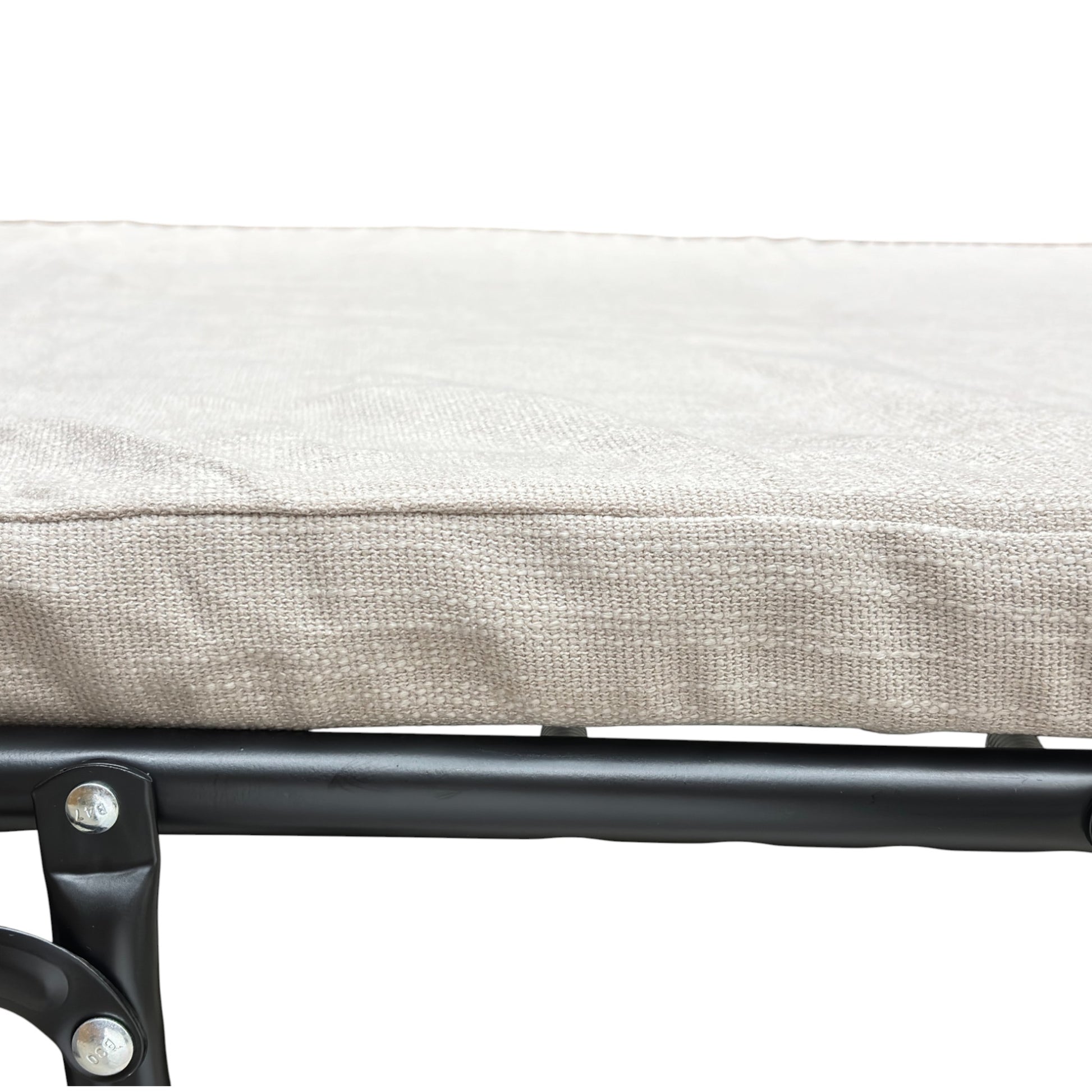 Close-up view of the inner mattress and mechanism of the sofa bed, visible when pulled out.