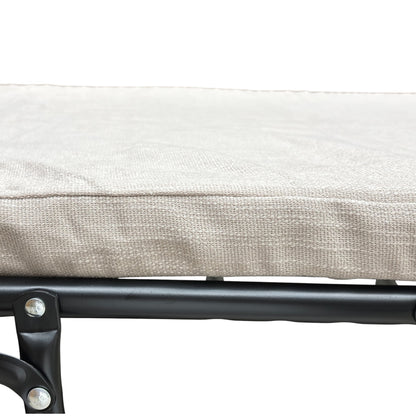 Close-up view of the inner mattress and mechanism of the sofa bed, visible when pulled out.