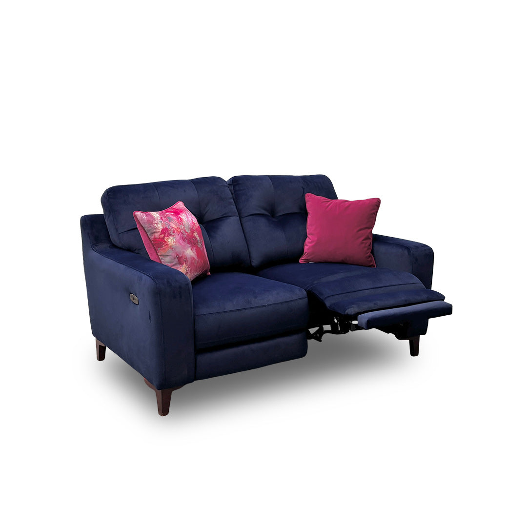'Iris' Deep Sea Dark Blue Power Recliner 2 Seater Sofa