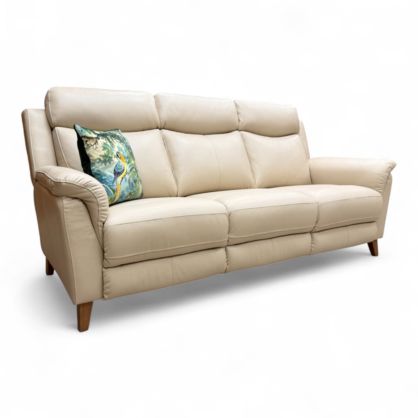 Side profile view of the Fabb 'Ava' armchair, illustrating the 93 cm depth and the gentle slope of the back and armrests.