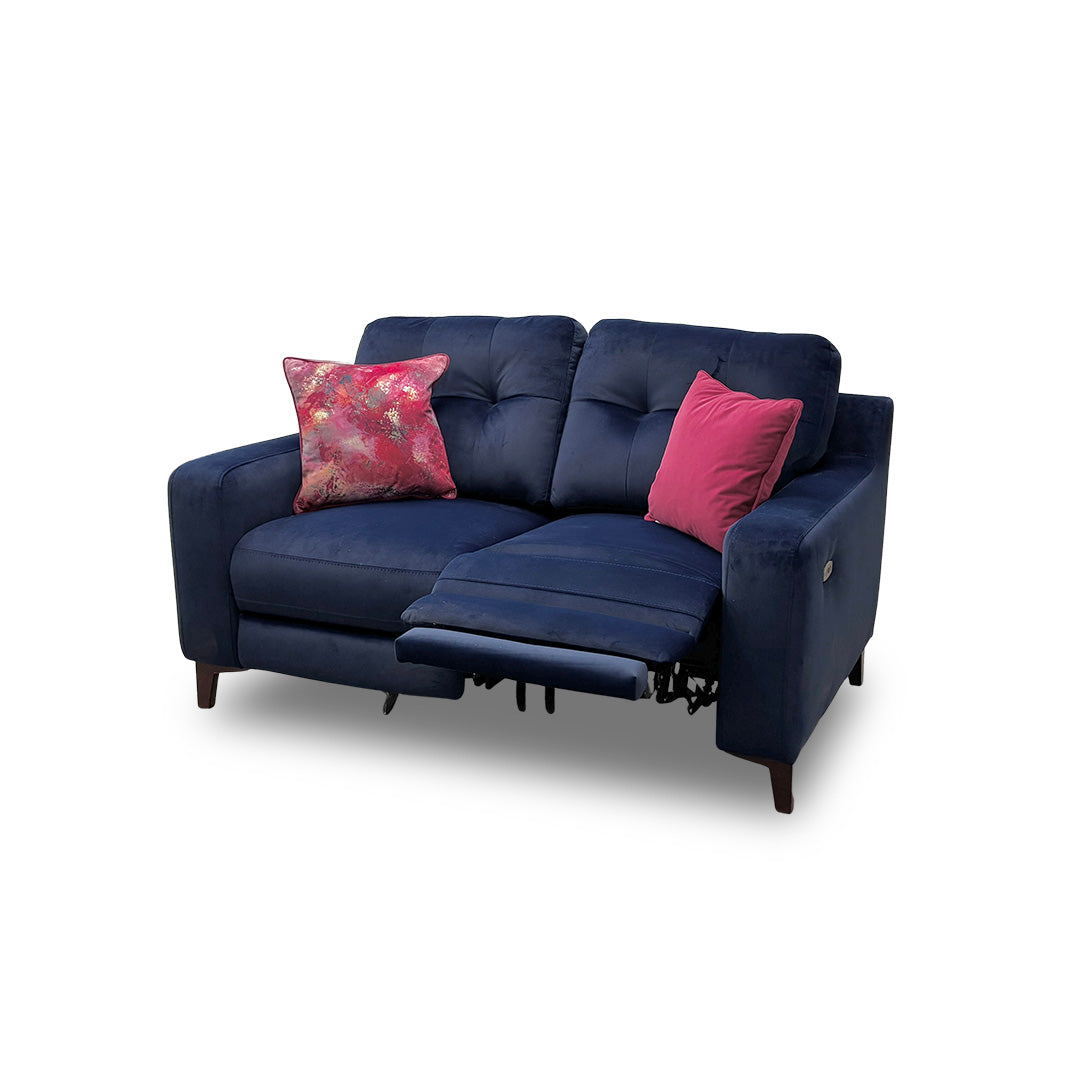 'Iris' Deep Sea Dark Blue Power Recliner 2 Seater Sofa