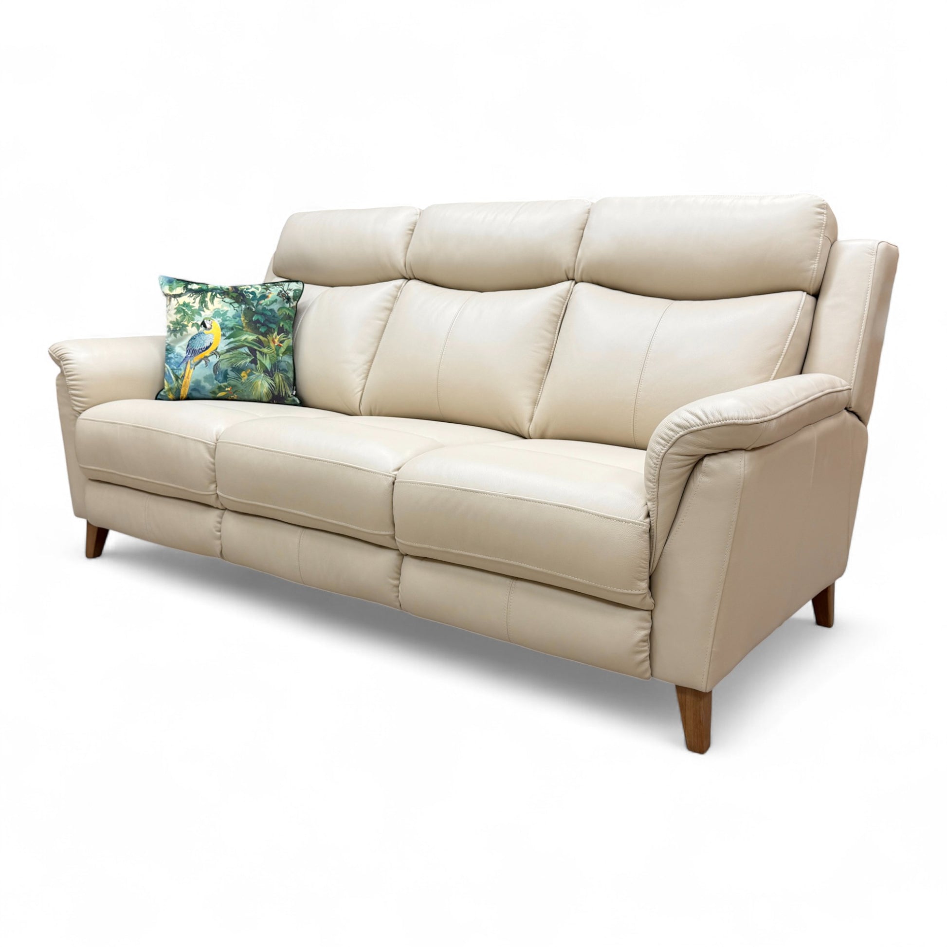 Side profile view of the Fabb 'Ava' armchair, illustrating the 93 cm depth and the gentle slope of the back and armrests.