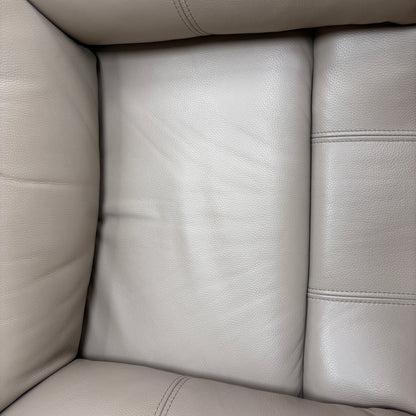 'Miller' Oyster Leather Power Recliner Armchair with Power Headrests