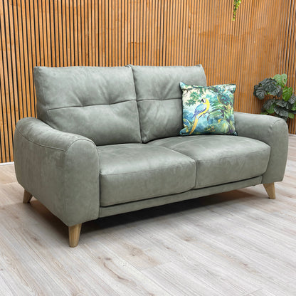 ‘Malmo’ Bfa-Ori-R12 Olive Green Suede Fabric 2 Seater Sofa