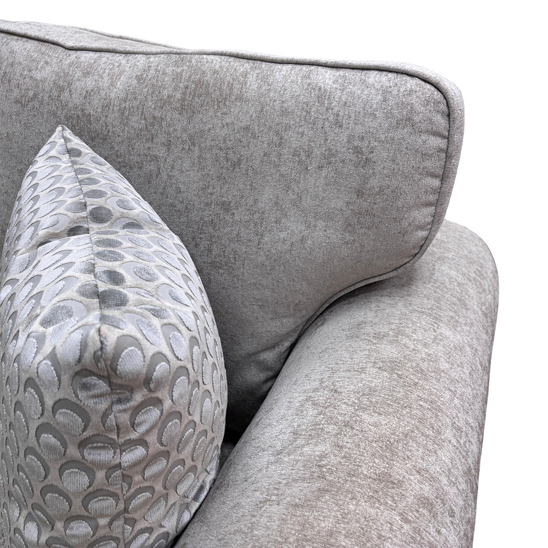 'Melody' Natural Chenille Fabric 3 Seater Sofa