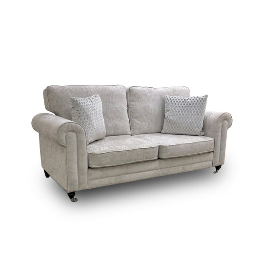 'Melody' Natural Chenille Fabric 3 Seater Sofa