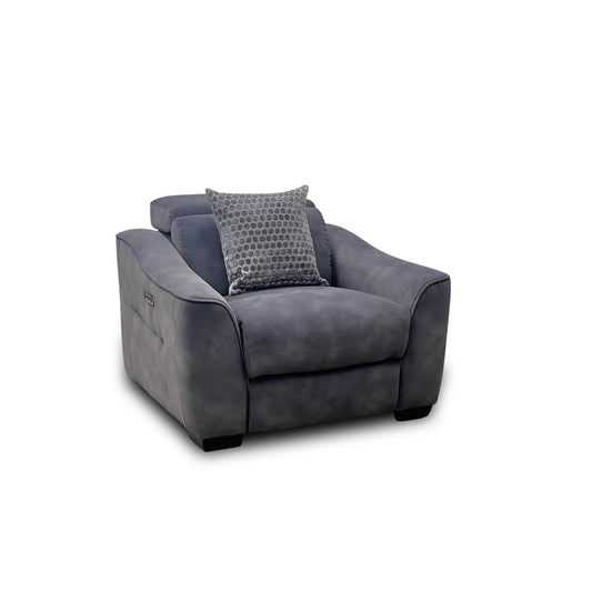 'Xavier' Charcoal Velvet Power Recliner Armchair