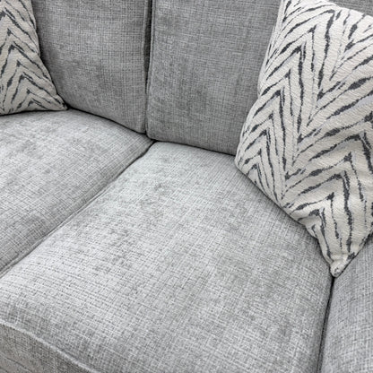 'Clara' Silver Woven Fabric 3 + 2 Seater Sofa Set