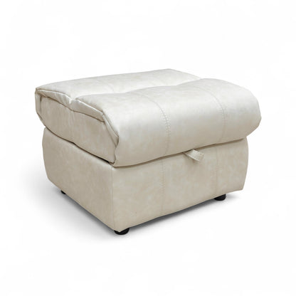 Overhead or slight high-angle shot showing the full top surface of the footstool.