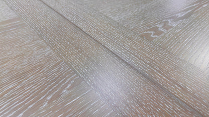 ‘Skye’ Two-Tone Grey Finish Solid White Oak Medium Extendable Dining Table