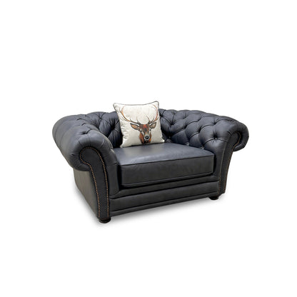 Fabb 'Savannah' Navy Blue Cuddler Chair Single Armchair Snuggler