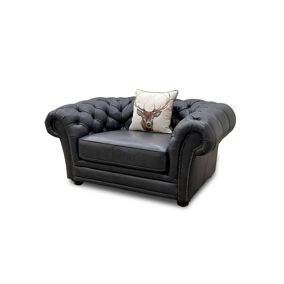 Fabb 'Savannah' Navy Blue Cuddler Chair Single Armchair Snuggler