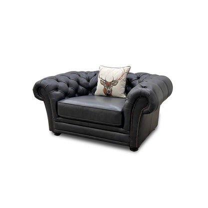 Fabb 'Savannah' Navy Blue Cuddler Chair Single Armchair Snuggler