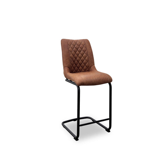 'Baltimore' Terra Cognac Faux Leather Cantilever Bar Stool