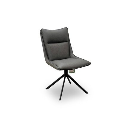 'Catalina' Grey Faux Leather Swivel Dining Chair