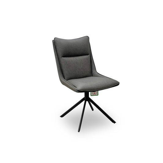 'Catalina' Grey Faux Leather Swivel Dining Chair