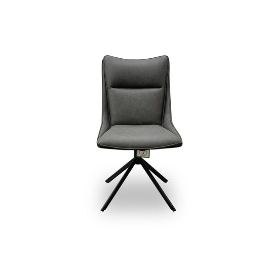 'Catalina' Grey Faux Leather Swivel Dining Chair