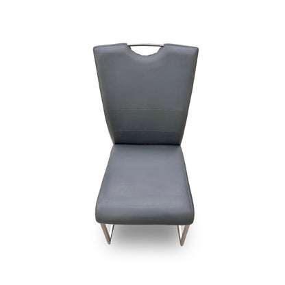'Bianco' Charcoal Faux Leather Cantilever Dining Chair