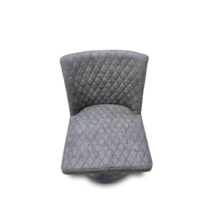 'Earth' Graphite Grey Faux Leather Swivel Bar Stool