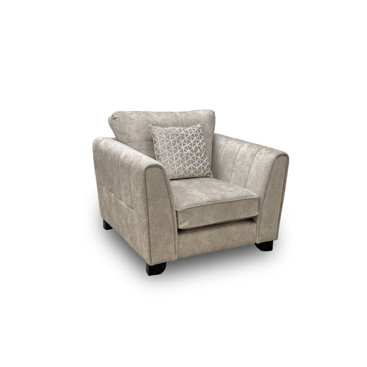 'Ariana' Dapple Cream No Insert Velvet Armchair