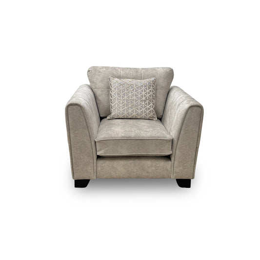 'Ariana' Dapple Cream No Insert Velvet Armchair