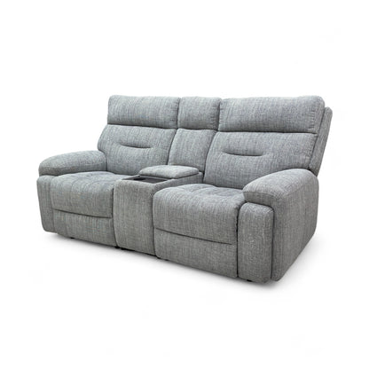 A side profile of the sofa, showing the sturdy, streamlined design and the profile of the seating.