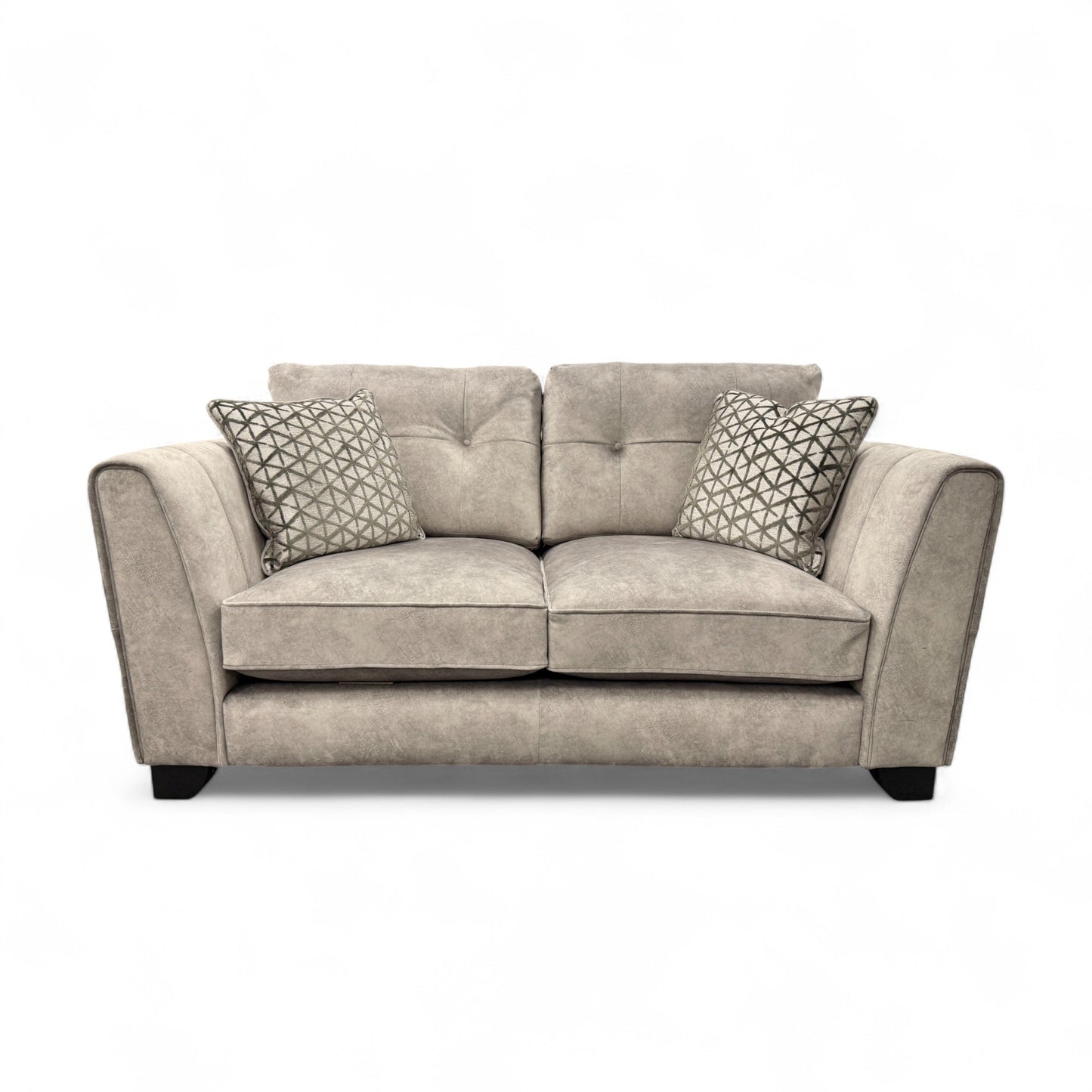 'Mariah' Dapple Silver-Tri No Insert Velvet Classic Back 2 Seater Sofa (Ariana)