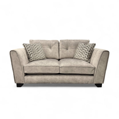 'Mariah' Dapple Silver-Tri No Insert Velvet Classic Back 2 Seater Sofa (Ariana)