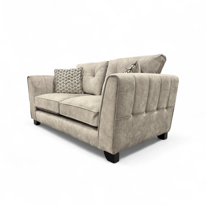 'Mariah' Dapple Silver-Tri No Insert Velvet Classic Back 2 Seater Sofa (Ariana)