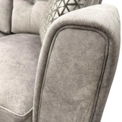 'Mariah' Dapple Silver-Tri No Insert Velvet Classic Back 2 Seater Sofa (Ariana)