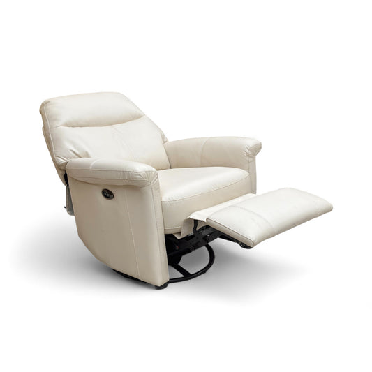 A view focusing on the padded footrest area and the extended position.