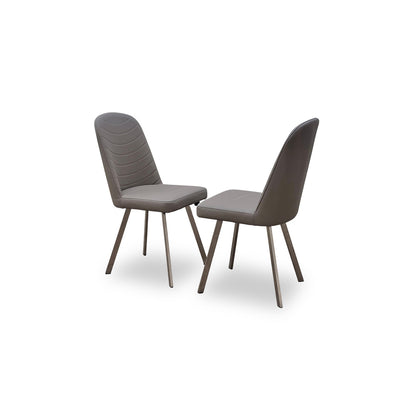 'Evolution' Grey Faux Leather Upholstery Dining Chair - Set of 2