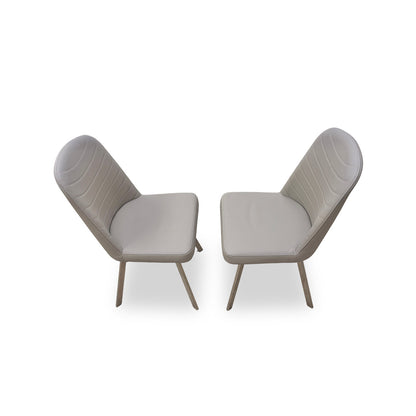 'Evolution' Grey Faux Leather Upholstery Dining Chair - Set of 2
