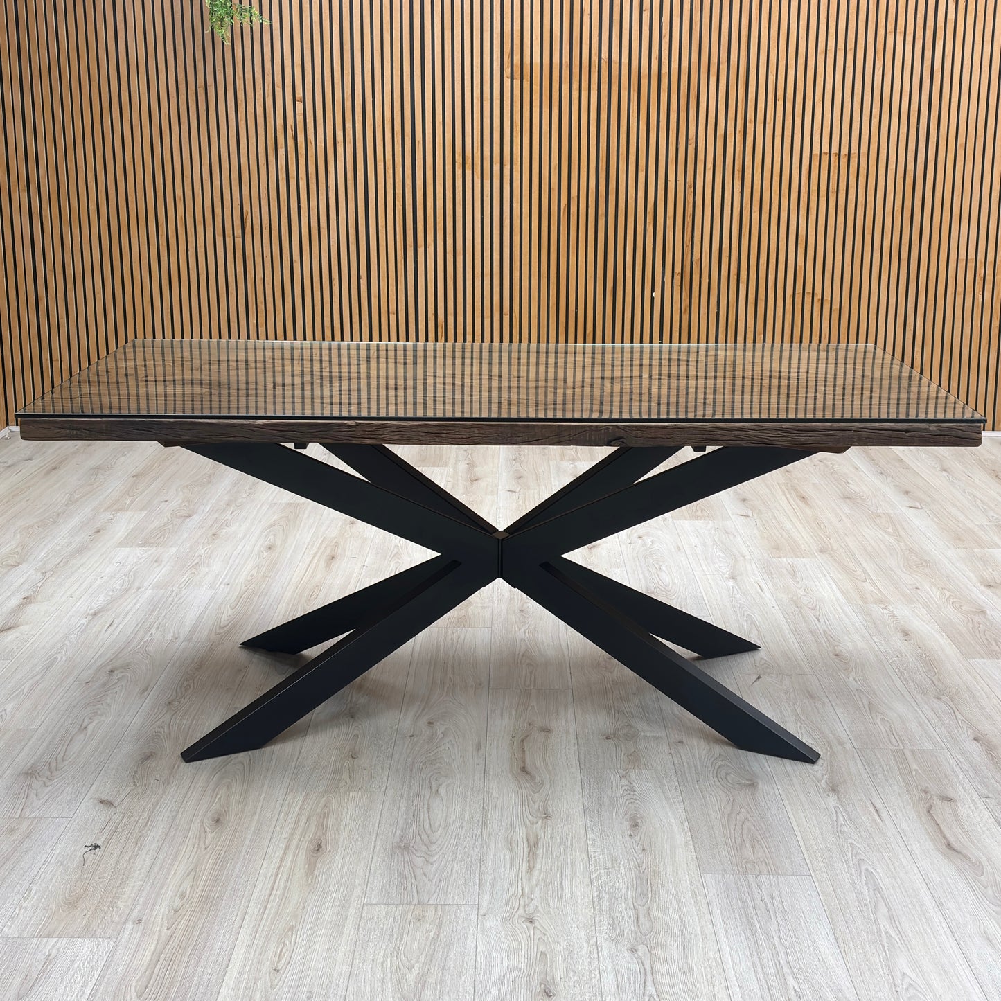‘Kiara’ Small Rectangular Dining Table with Black Legs