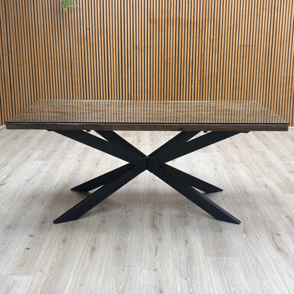 ‘Kiara’ Small Rectangular Dining Table with Black Legs