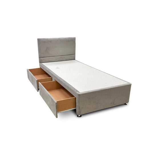 'Capella' Milan Nickel 2 Draw Bed + Headboard - Single