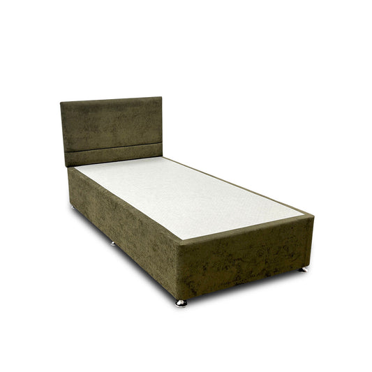 'Capella' Milan Khaki Bed + Headboard - Single