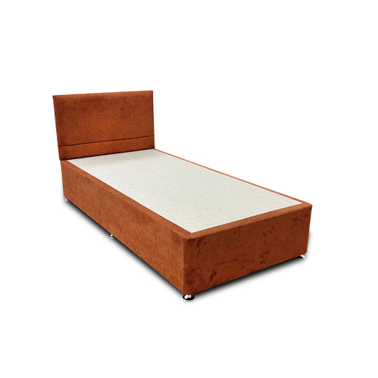 'Capella' Milan Marmalade Orange Bed + Headboard - Single