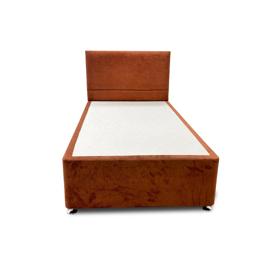 'Capella' Milan Marmalade Orange Bed + Headboard - Single