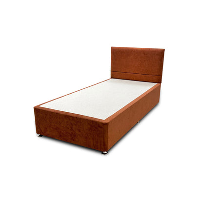 'Capella' Milan Marmalade Orange Bed + Headboard - Single