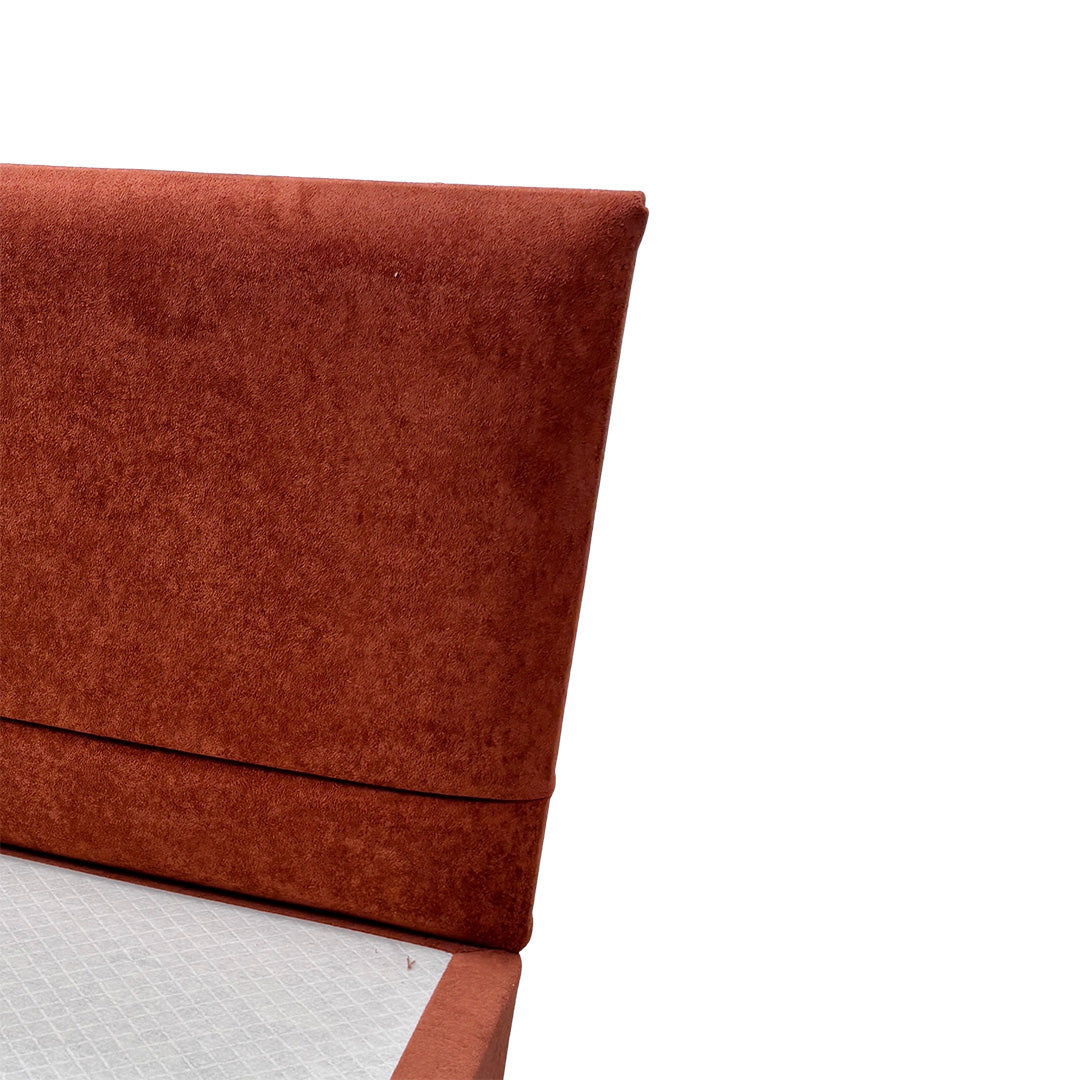 'Capella' Milan Marmalade Orange Bed + Headboard - Single