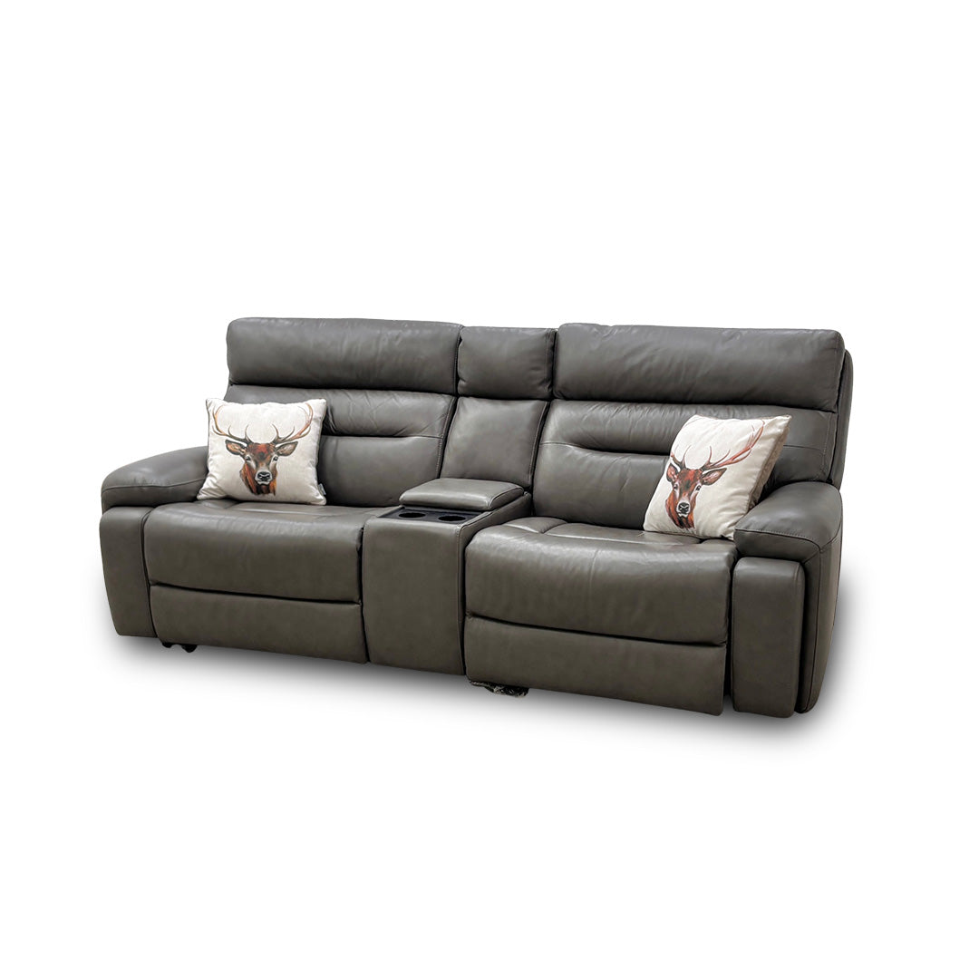 'Cinemax' Piompo Lx-6404 Media 3 Seater Leather Power Recliner Sofa with Power Headrest