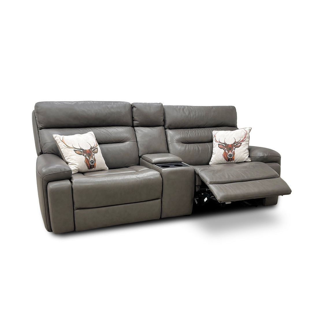 'Cinemax' Piompo Lx-6404 Media 3 Seater Leather Power Recliner Sofa with Power Headrest
