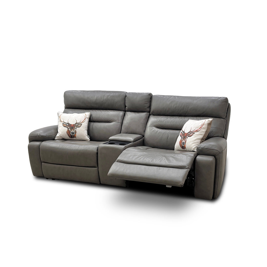 'Cinemax' Piompo Lx-6404 Media 3 Seater Leather Power Recliner Sofa with Power Headrest