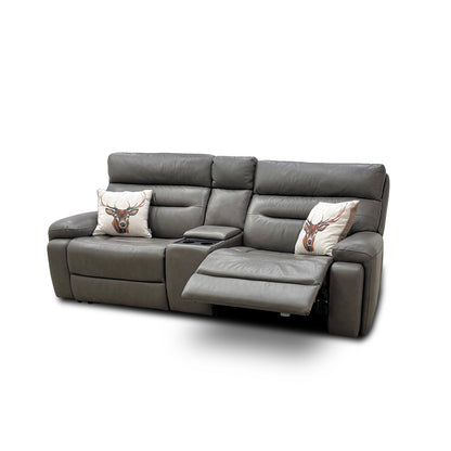 'Cinemax' Piompo Lx-6404 Media 3 Seater Leather Power Recliner Sofa with Power Headrest