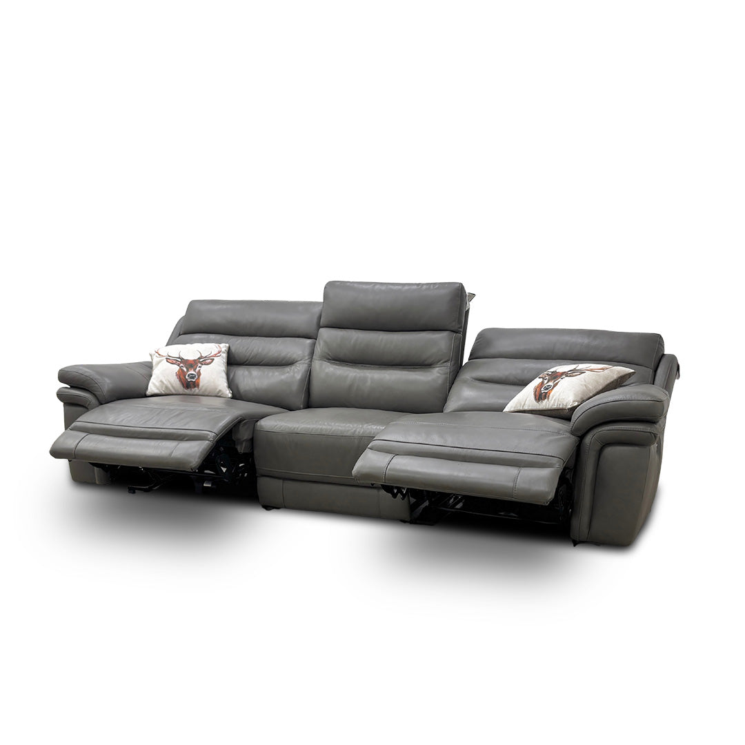 'Berlin' Piompo Lx-6404 Leather 4 Seater Power Recliner Split Sofa