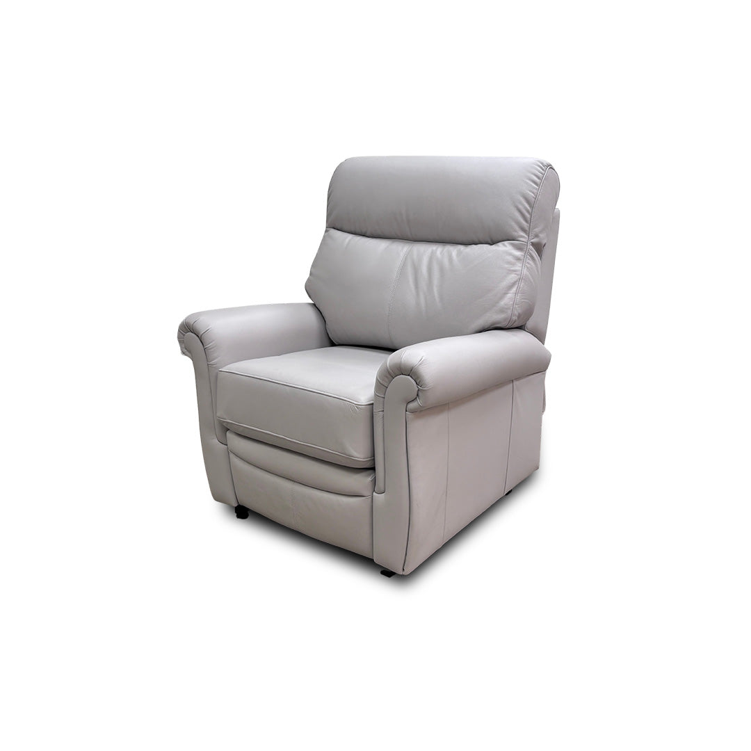 G Plan 'Avon' H006 Oxford Light Grey Leather Lift and Rise Recliner Armchair