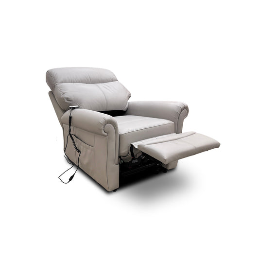 G Plan 'Avon' H006 Oxford Light Grey Leather Lift and Rise Recliner Armchair